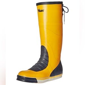 VIKING Men’s Yellow Mariner Yacht Rubber Boots Wellies Rain Boots Size 10 *Flaw